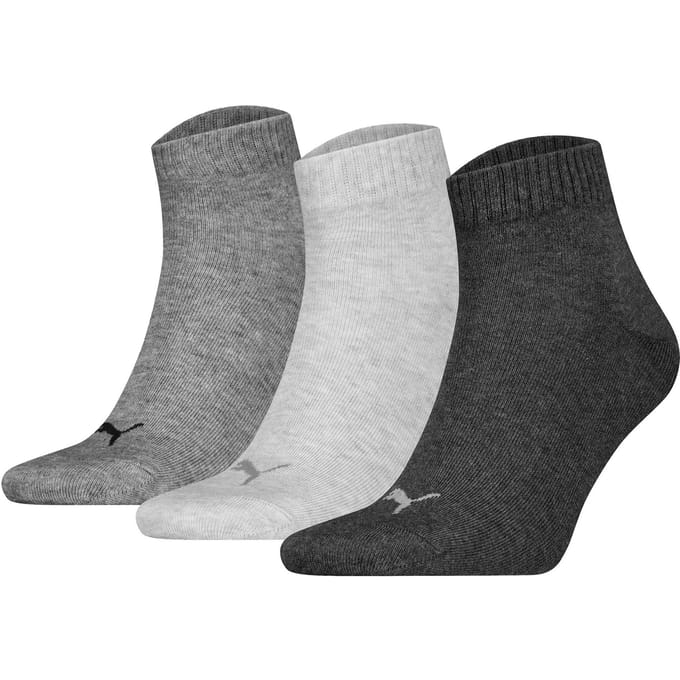 Puma - Unisex Quarter Plain Enkelsokken - 3 Pack - Maat 43-46