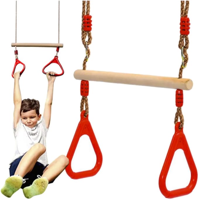 Kruzzel 2-in-1 schommel met Trapeze - Verstelbaar - 100kg draagkracht