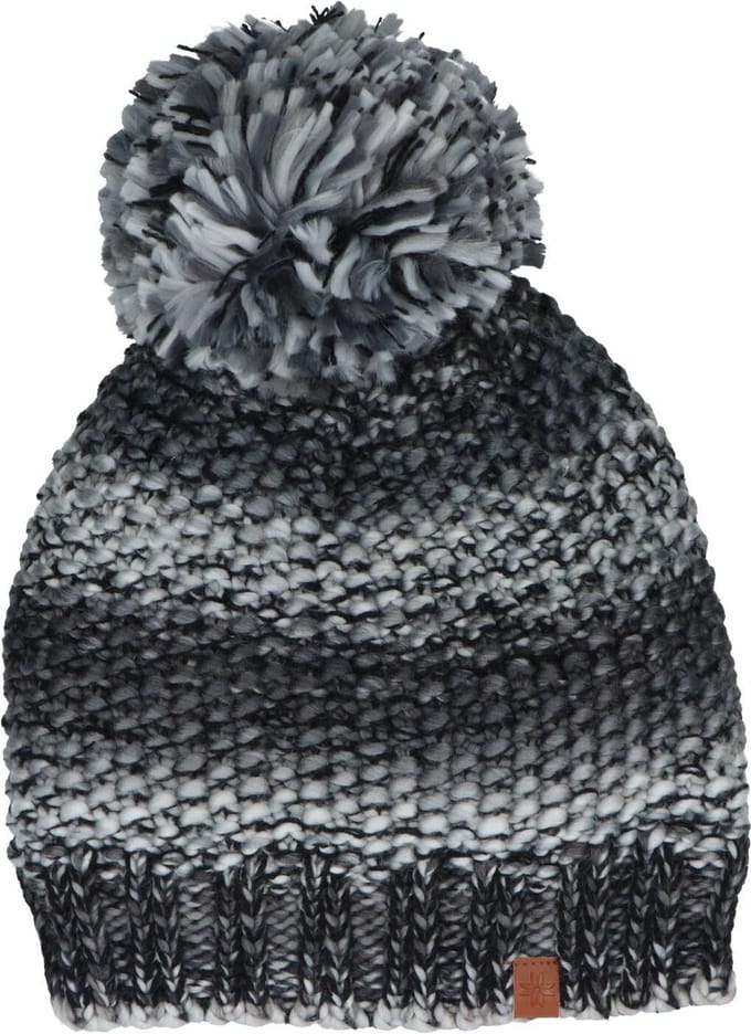 Meisjes Muts Zwart Grijs met Pompon Maat XS
