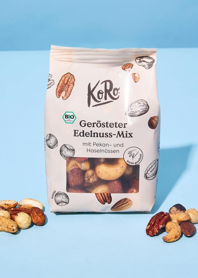 Bio geroosterde notenmix met pecan- en hazelnoten 160 g