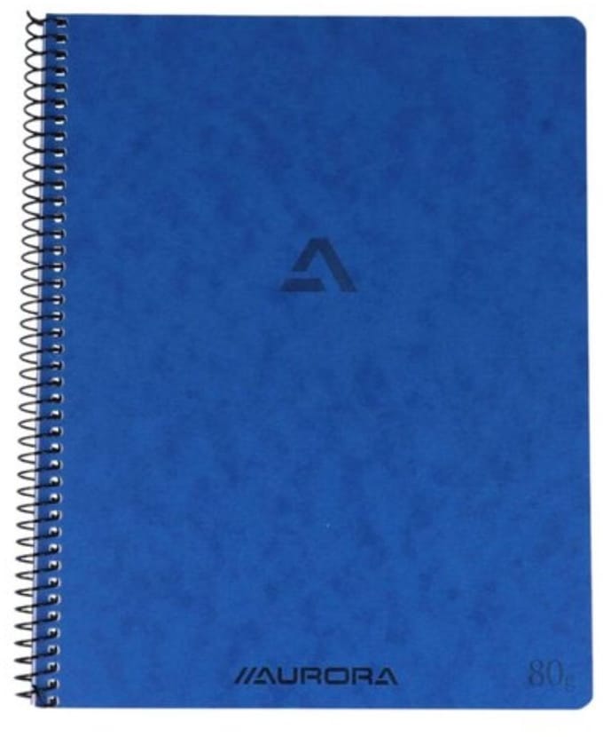 Aurora Spiraal Schrift - Notitieblok - A4 - Gelinieerd - Blauw