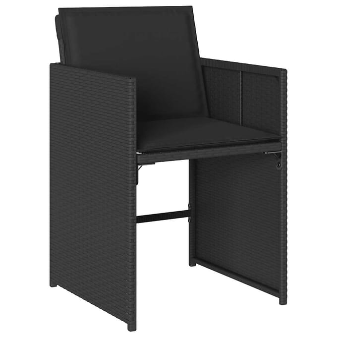 vidaXL - 15-delige - Tuinset - met - kussens - poly - rattan - zwart