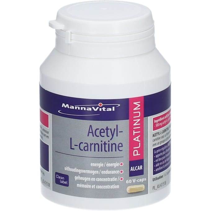Mannavital Acetyl-L-Carnitine platinum 60 Vegetarische capsules