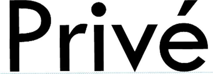 Prive - Deursticker - zwart - 5 x 13 cm - vinyl - tekst - plakletters