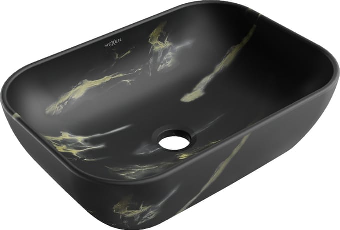 Mexen Rita opbouw wastafel 45 x 32 cm, zwart steen - 21084588