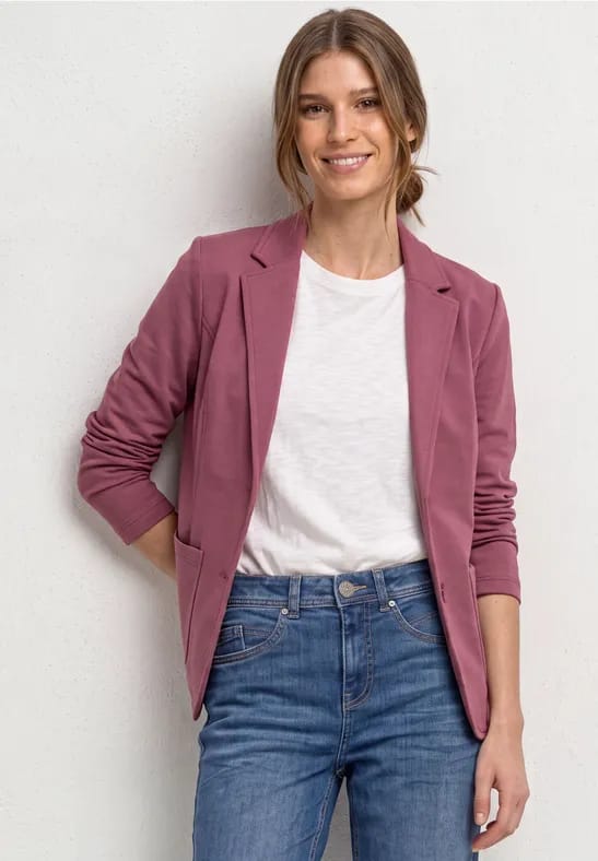 Eenvoudige blazer in effen kleur