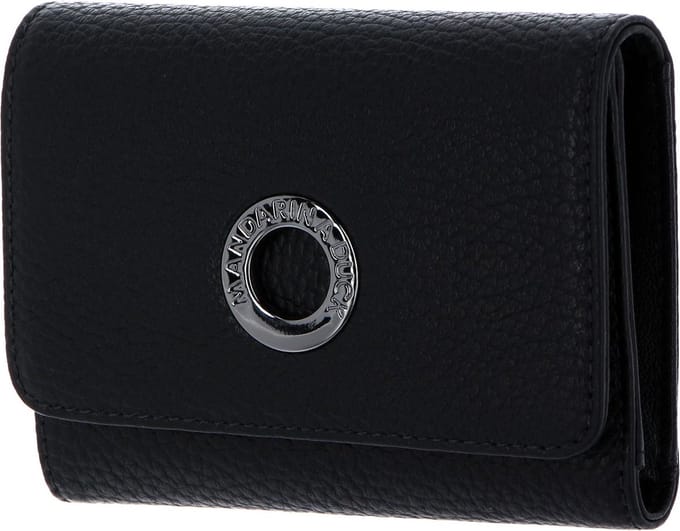 MANDARINA DUCK Leren Portemonnee Mellow Leather Wallet Black Zwart