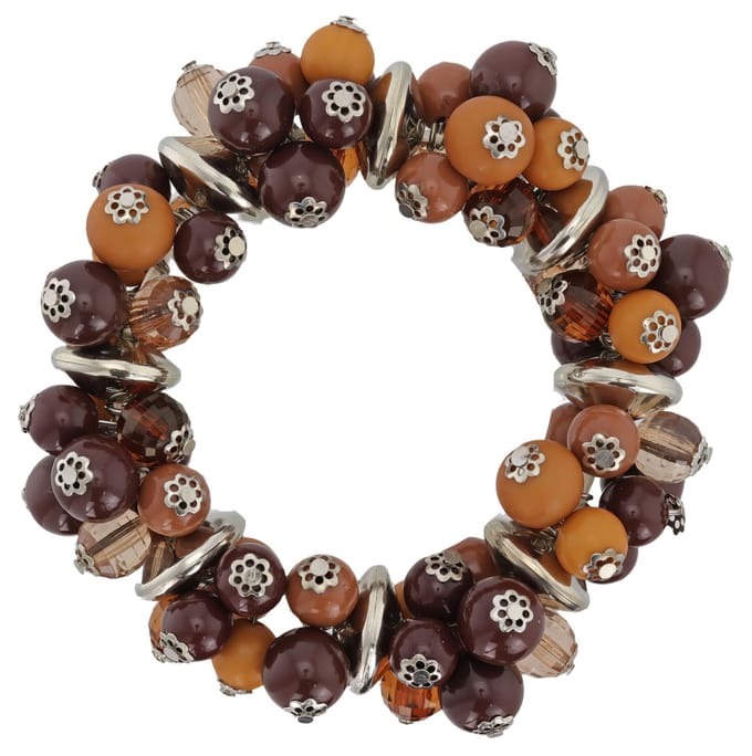 Behave - Armband- kralenarmband - elastisch - bruin