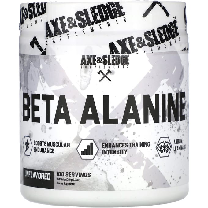Ax & Sledge Supplementen, Basic, Beta-Alanine, Ongezoet, 7,05 oz (200 gram)