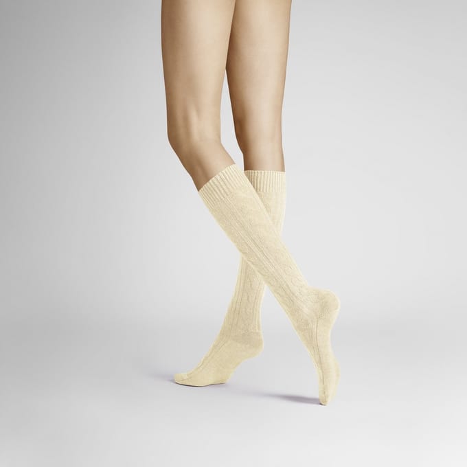 Hudson WINTER PLAIT Dames Kniekousen - Biber-mel. - Maat 39-42