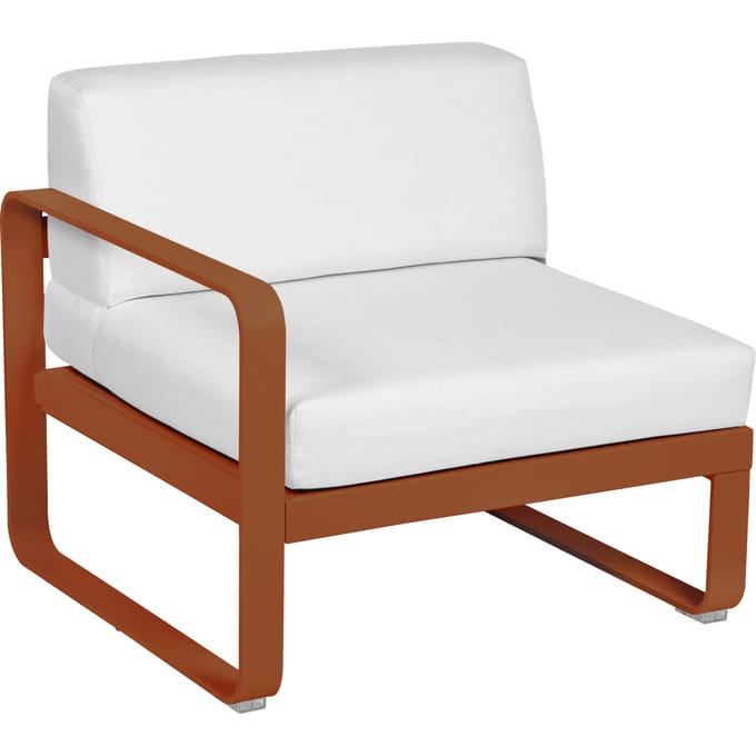 Fermob BELLEVIE Fauteuil Module links - E2 gekonfijte sinaasappel - 81 witgrijs