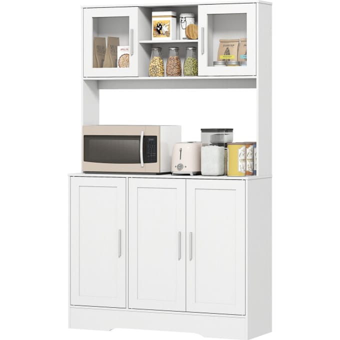 4goodz Keukenkast Scandinavisch Design met Glazen Deuren - Wit