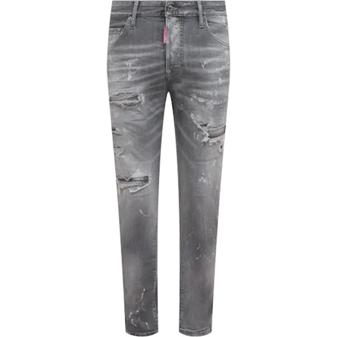Dsquared2 Lichtgrijze Skaterjeans