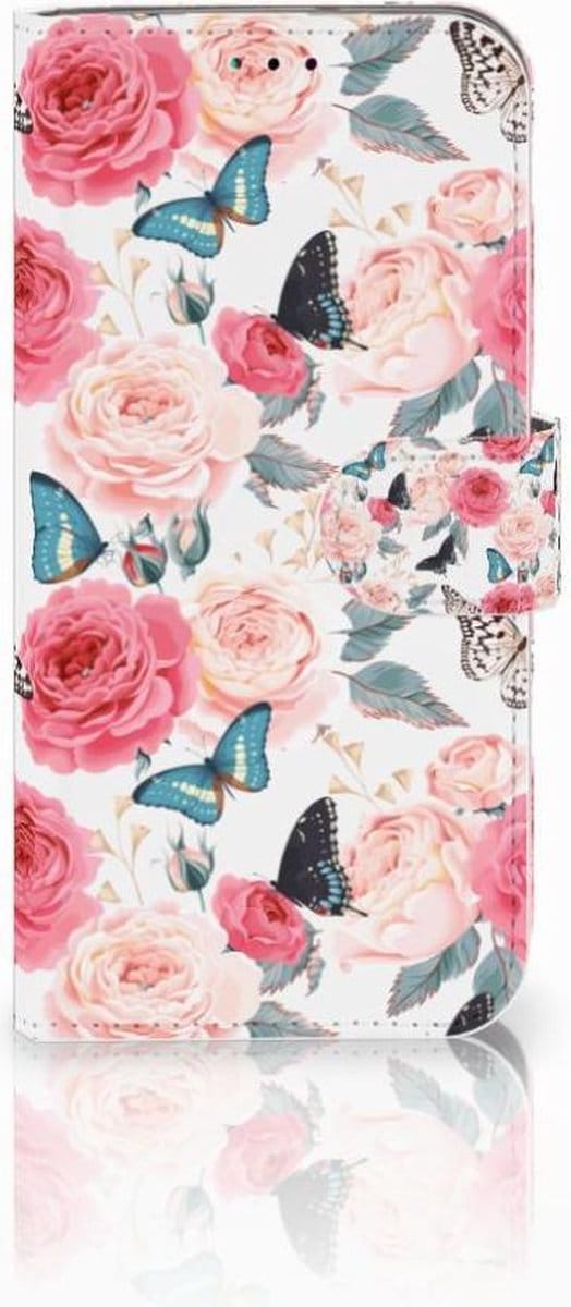 Samsung Galaxy A40 Hoesje Butterfly Roses