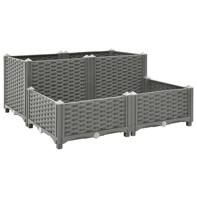 vidaXL - Plantenbak - verhoogd - 80x80x38 - cm - polypropyleen