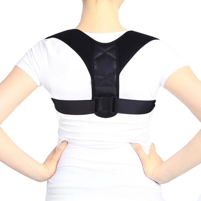 Correcteur de Posture Réglable Support Clavicule Dos Épaules Attelle Respirant blanc
