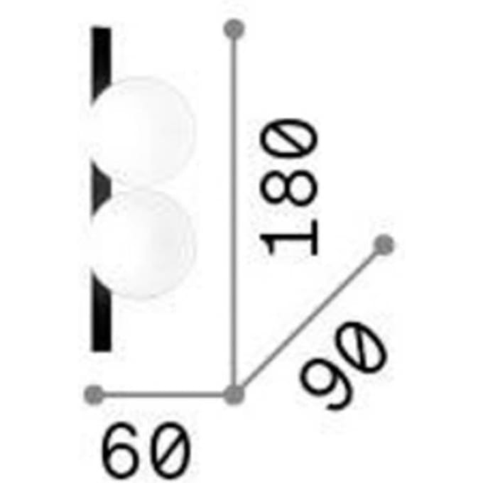 Ideal Lux LED wandlamp Ping Pong, wit, 2-lamps, opaalglas