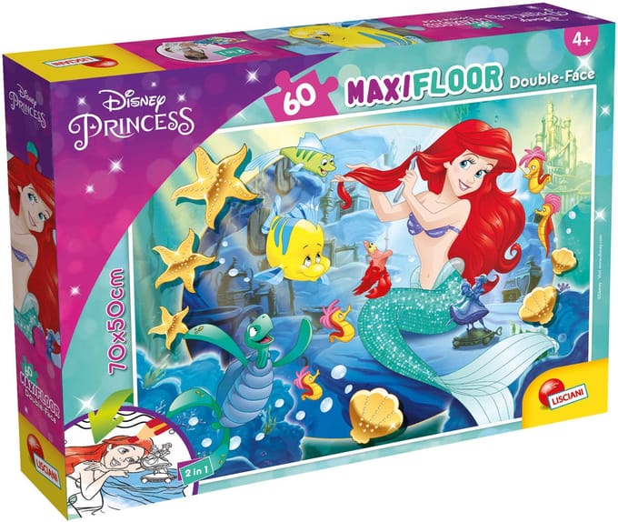 Lisciani - De kleine zeemeermin - Double face - Puzzel Maxifloor - 60 stukjes