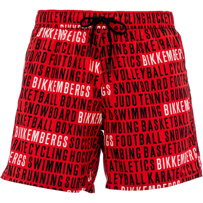 Bikkembergs  Zwemshorts Allover    Rood