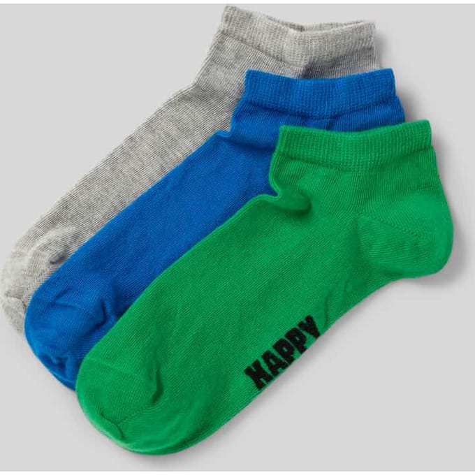 Happy Socks Solid Low Socks (3-pack) - unisex enkelsokken - grijs - Unisex - Maat: 41 - 46