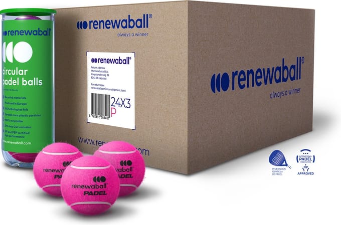 Renewaball - box 24x3 pink padel balls