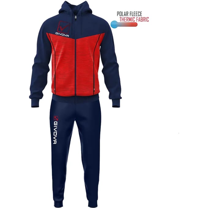 Tuta visa melange con cappuccio polarfleece