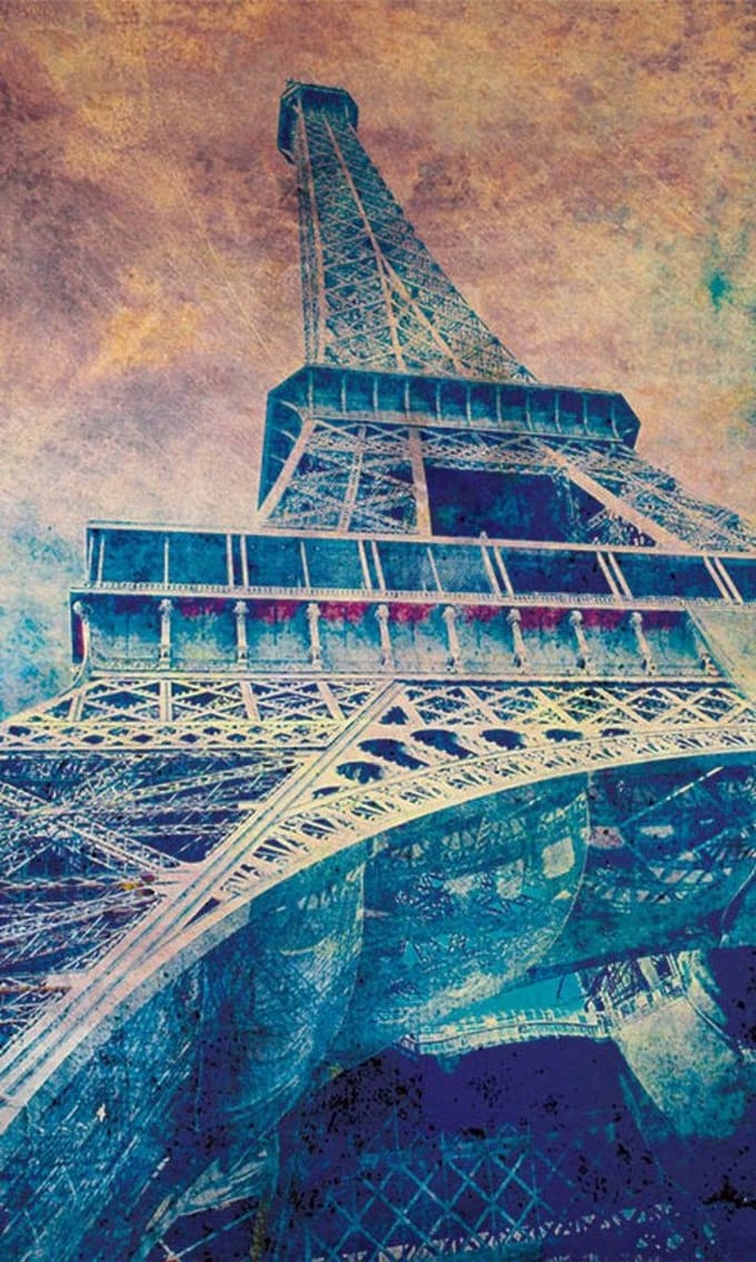 Fotobehang - Eiffel Tower Abstract I 150x250cm - Vliesbehang