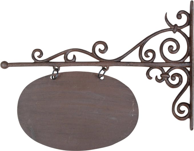 Esschert Design Uithangbord Groot – Metalen Wandbord – Tuin- en Deurdecoratie
