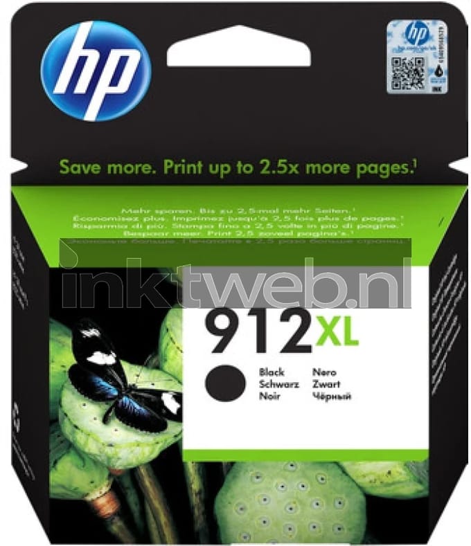 HP Inktcartridge 912XL (3YL84AE) Zwart Hoge capaciteit