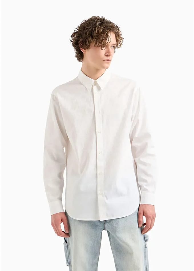 Armani Exchange 6dzcl1-zn5xz Overhemd Met Lange Mouwen Wit M Man