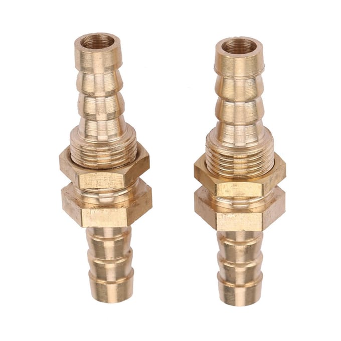 2 Stuks Slangpilaar Messing Schotdoorvoer Pijpfitting Koppeling Connector Adapter (10 mm)
