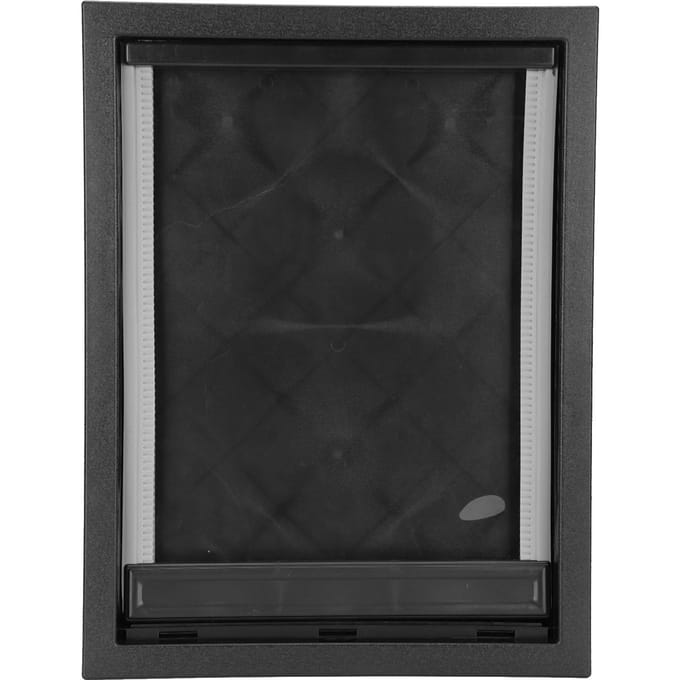 Plastic Huisdier Groot Middelgroot Hond Verwijderbare Installatie Deur Benodigdheid Ingebouwde Magneet(zwart ) Black gray