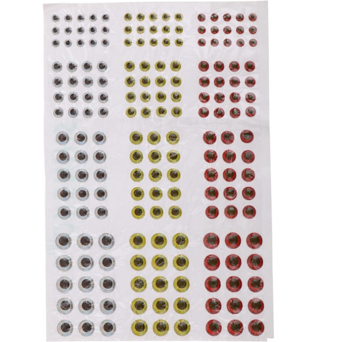 183 stuks gemengde maat 3/4/5/6mm viskunstaasogen voor vliegbinden jigs knutselpoppen white