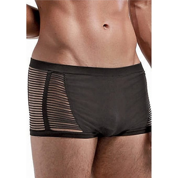 Male Power -   Seamless Open Blind Short - Black - One Size