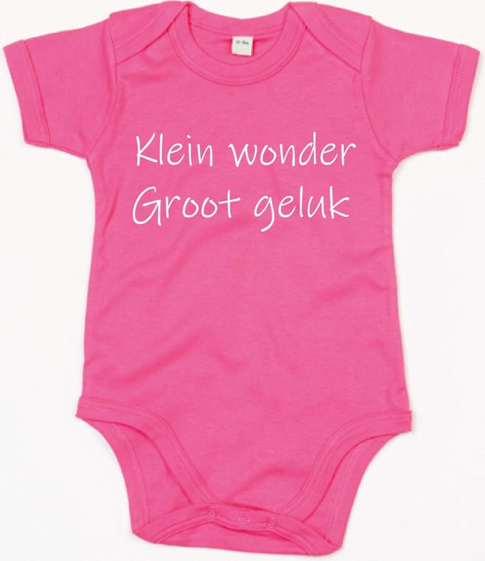 Rompertje Klein Wonder Groot Geluk-Fuchsia-12-18 Maanden