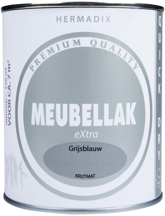 Hermadix Meubellak eXtra - Dekkend - Krijtmat Grijsblauw