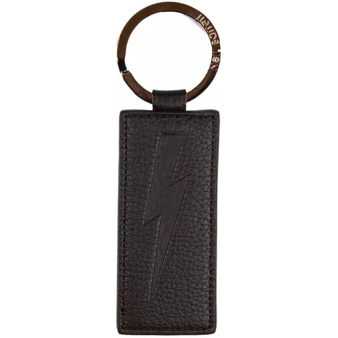 Neil Barrett Zwart Leren Heren Sleutelhanger