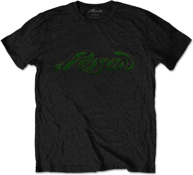 Poison - Vintage Logo Heren T-shirt - S - Zwart