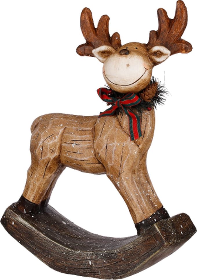Bruin Hobbelend Rendier - 35 x 15 x 49 cm