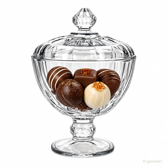 Mini-patisserie op voet met glazen deksel - 96571 / 20107