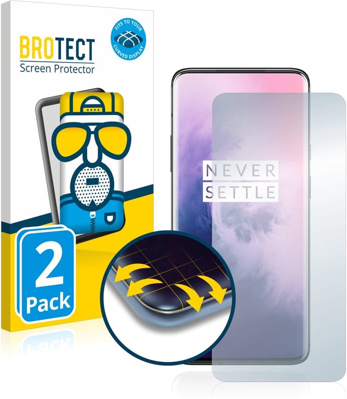 BROTECT - Screenprotector voor OnePlus 7 Pro - Folie Beschermfolie matte volledig dekking 2 Stuks
