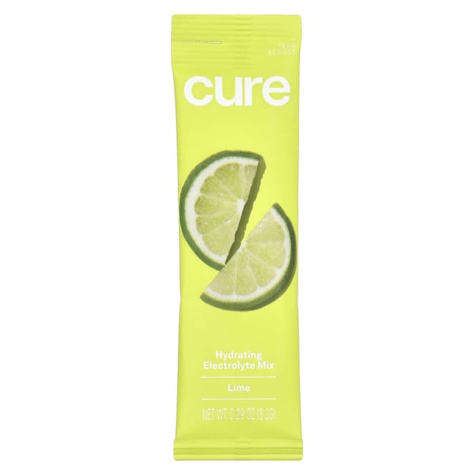 Cure Hydration, Hydraterende Elektrolytenmix, Limoen, 14 pakjes, 0,29 oz (8,3 gram) elk