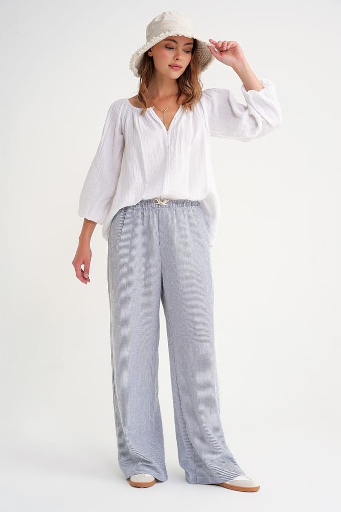 Geknoopte Mousseline Blouse