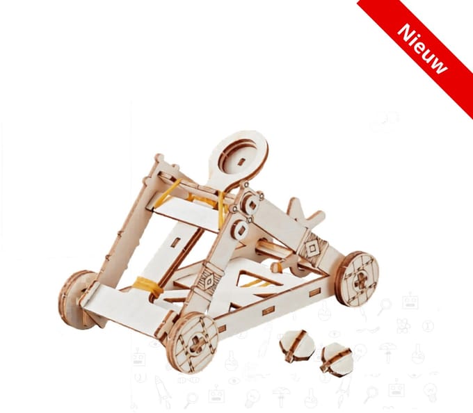 Kitcreatives- Bouwpakket STEM Katapult- Science Kit