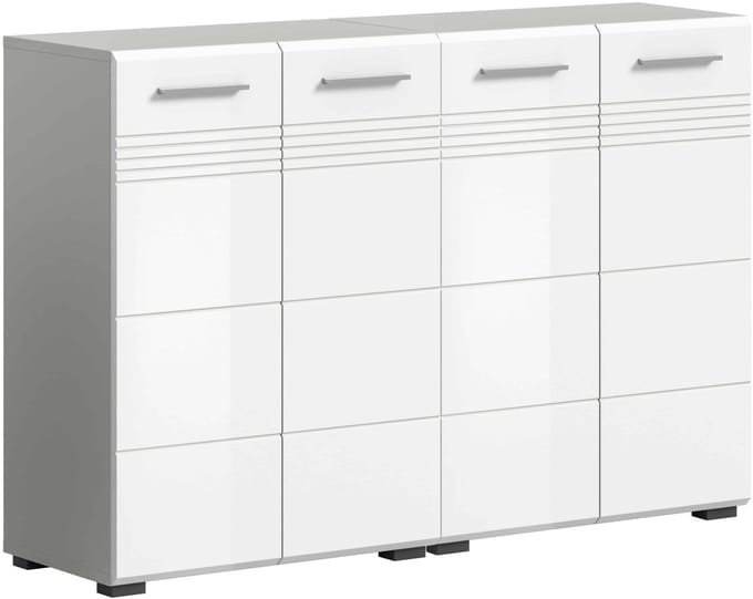 Copa badkamercombinatie wit hoogglans MDF TZ lichtgrijs NB - 30x120x80cm