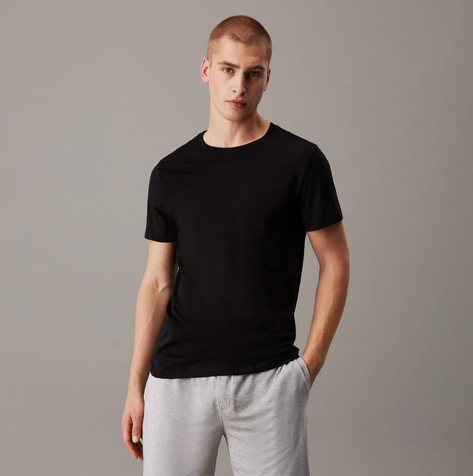 Calvin Klein 100% Katoen 3-Pack Heren T-shirts Zwart/grijs Heather/wit