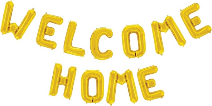 Folieballon Tekst 16" 'Welcome Home' Goud