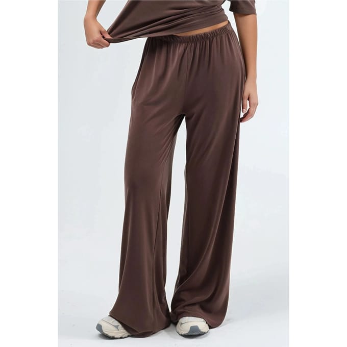 Elastische Taille Rechte Leg Modal Broek