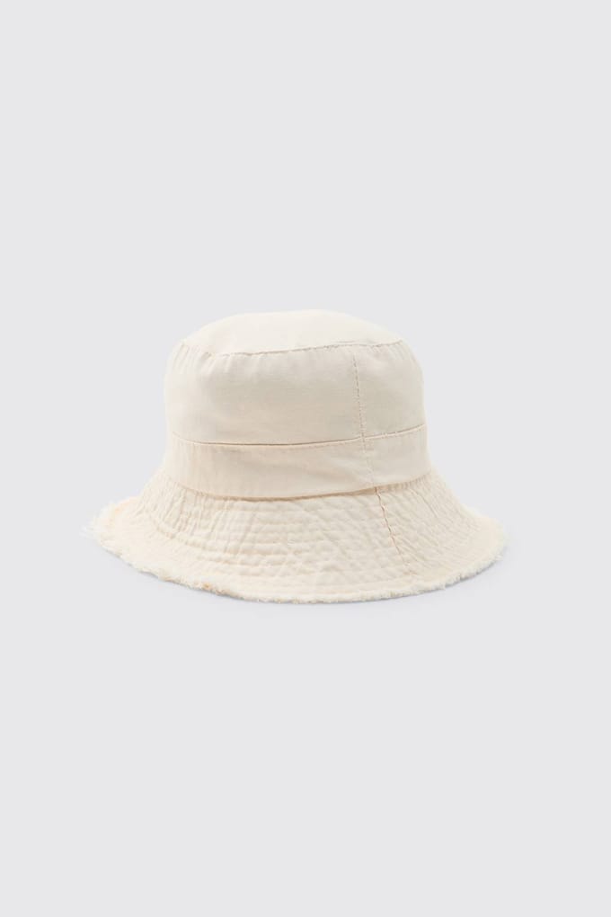 Bucket Hat With Drawstring | Stone