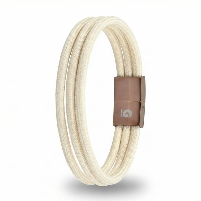 Armband Dames Creme Textiel Nylon 21.5cm Galeara Design ZEUS